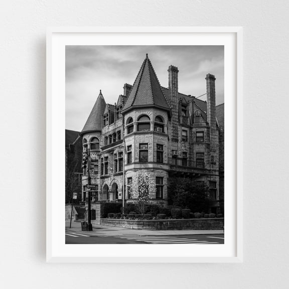 Park Slope Architectural 01 B&W - Brooklyn New York Photography White Framed Wall Art Print 30 x 40 inches