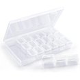 thumbnail image 1 of 21 Grid Storage Box, Cosics Acrylic Nails Tip Box Empty for Nail Crystals Charms Jewels Rhinestone Bead Stone Diamond Storage Container with Lids, Plastic 3D Nail Decoration Holder for Nail Salon, 1 of 7