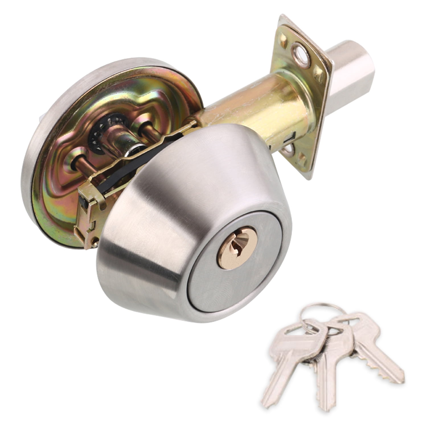 Door Knob Lockset with 3 Keys Handle Bedroom Bathroom Handle Lockset