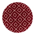 thumbnail image 3 of Unique Loom Trellis Shag Collection Area Rug - Ruth (6' Round Burgundy Red/Ivory), 3 of 11