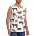 thumbnail image 2 of Bixox Men's Cow Printed Shirt Sleeveless Fitness Tank Top-Medium, 2 of 5