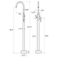 thumbnail image 6 of AKDY Stand Alone Tub Filler with Floor Mount – Freestanding 45 in Tub Faucet – Single Handle Brush Nickel Shower – Easy Installation, 6 of 6