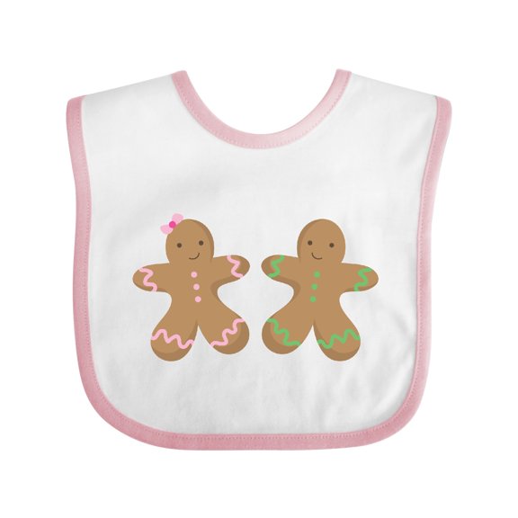 Inktastic Twin Gingerbread Boy and Girl Co Boys or Girls Baby Bib