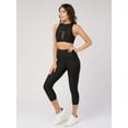 thumbnail image 4 of Women’s High Waist Tummy Control Capri Leggings, Moisture Wicking Activewear, 4 of 10