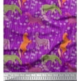 thumbnail image 1 of Soimoi Japan Crepe Satin Fabric Floral & Horse Animal Printed Fabric 1 Yard 42 Inch Wide, 1 of 1