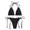 Black, variant on SWSMCLT Women's Two Piece Bikini Set String Beach Ruched Padded Brazilian Spandex Swimsuit Halter Red Small