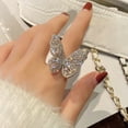 thumbnail image 4 of Grofry Women Ring Hollow Out Butterfly Shape Alloy Adjustable Opening Ring Banquet Party Wedding Jewelry, 4 of 8