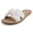 White Eyelet, variant on Women Slide Sandals Bow Knot Strap Flat Lightweight Flip-Flops ROAD-S Light Blue Linen 7.5
