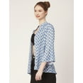thumbnail image 2 of Moomaya Printed Oversize Top For Women, Full Bell Sleeve, Button Down Shirt Top, 2 of 8