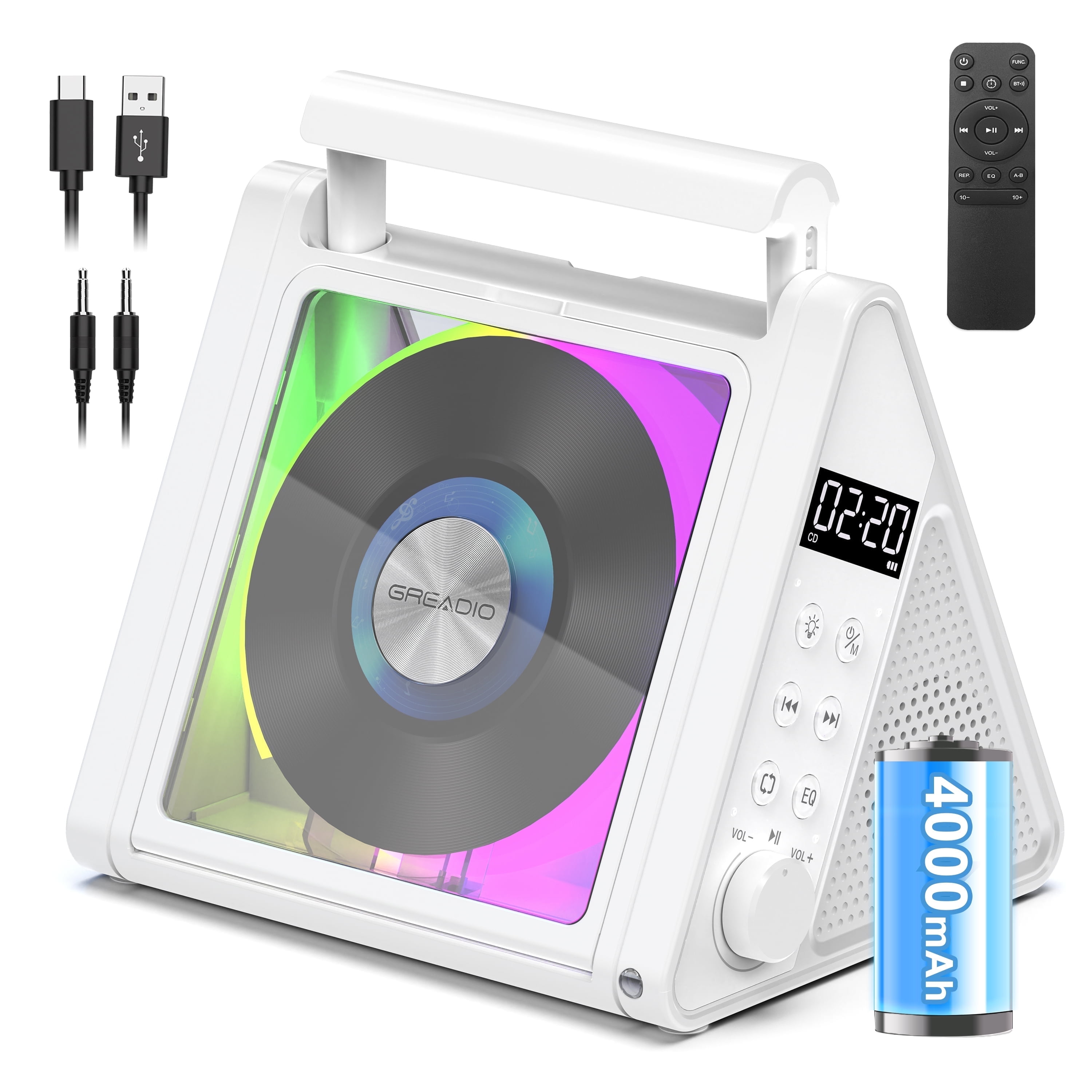 CDプレイヤーSONY Sony Bluetooth Portable CD Player with AM/FM Radio, Mega