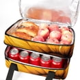 thumbnail image 5 of Sunflower Double Layered Insulated Lunch Bag with Two Compartments and Large Capacity - 7.1x11.4x16.1 Inches Hand-Carry Refrigerated Meal Bag, 5 of 6