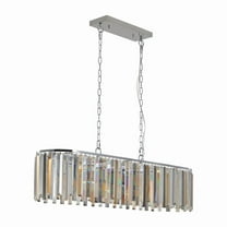 Modern Oval Crystal Chandelier, Rectangular Luxury Pendant Light Fixture for Dining Room, Living Room, Kitchen Island, Bar, Contemporary Ceiling Lighting (No Bulbs Included)