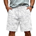 thumbnail image 3 of Satingcolo Mens Mesh Camo Graphic Shorts Vintage Designer Workout Shorts Casual Cool Streetwear Waist Pants White XL, 3 of 4