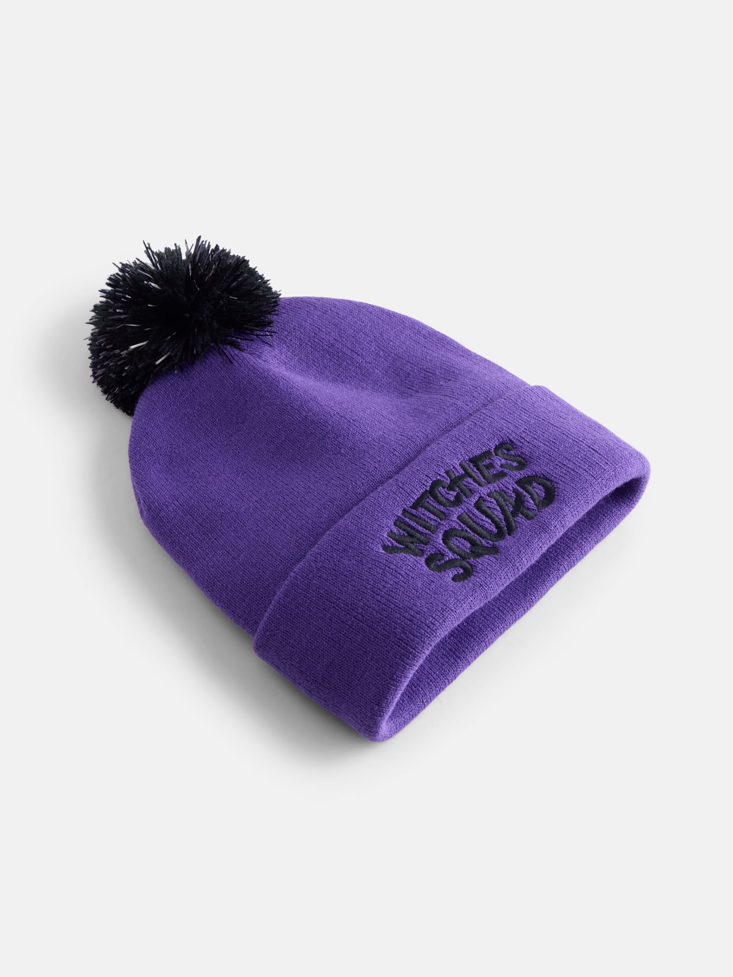 Halloween Women's Embroidered Witches Squad Beanie Hat from Way To Celebrate, Purple