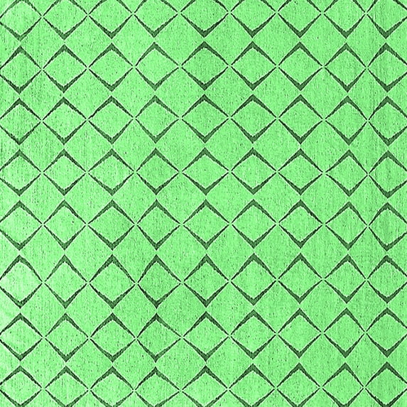 Ahgly Company Indoor Square Solid Emerald Green Modern Area Rugs, 5' Square