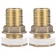 thumbnail image 1 of Conectores de tanque de agua de 2 piezas 1/2 "Male 3/8" Conectores de latón con mamparo roscado hembra, 1 of 5