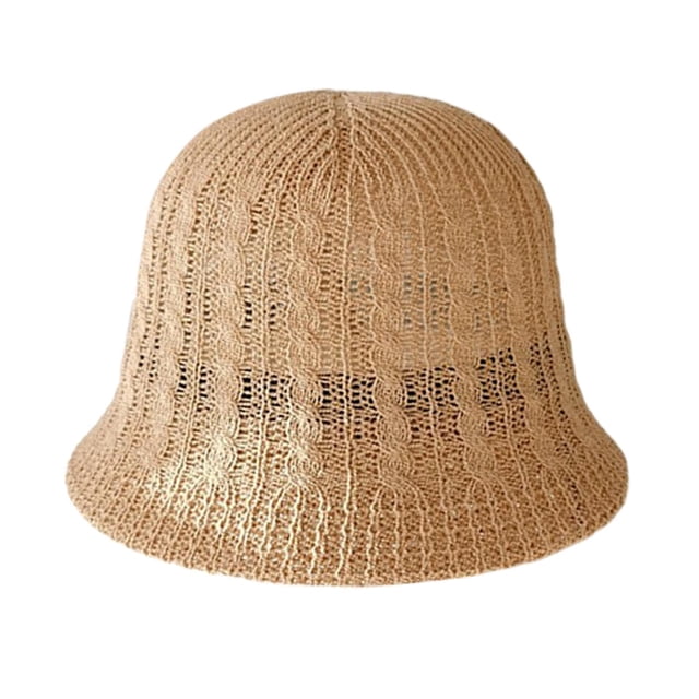 Sombrero de pescador para mujer, transpirable, fino, hueco, con protección solar, de ganchillo, para pescador caqui