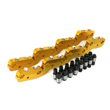 Speedmaster PCE259.1018 Compatible with Ford 302 351C Cleveland Rocker Stud Girdle Kit Gold With 7/16" Polylock Nuts