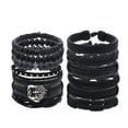 thumbnail image 3 of 12 Piezas Pulseras Trenzado Brazalete Hombre Cuero Vintage Modelo Negro 8 Cm 23 Cm, 3 of 4