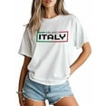 thumbnail image 2 of Women's T-Shirt MILANO ITALY Modern Art Short Sleeve Casual Tee Classic Crew Neck T Shirt for Women White, 2XL, 2 of 7