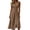 Brown, variant on Women Sleeveless V Neck Midi Dresses A Line Wedding Guest Cocktail Party Casual Office Flowy Dresses