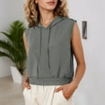 thumbnail image 4 of FASHOFT Women's Sleeveless Hoodies for Workout Athletic Running Sweatshirt Basic Solid Vest Hoodie with Pockets GY2 M, 4 of 7