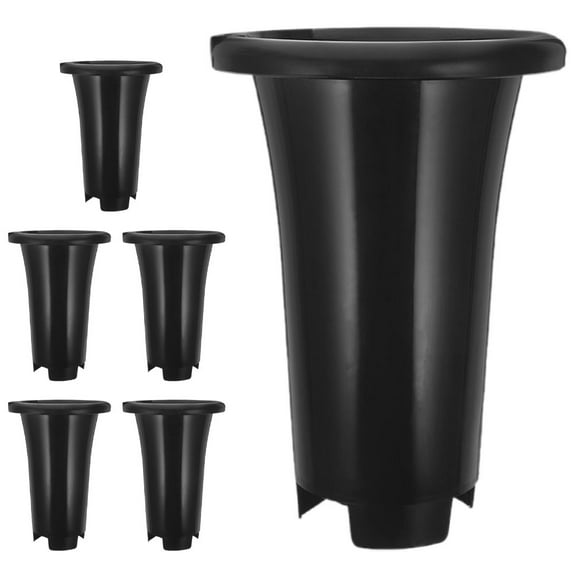 6pcs Black Plastic Orchid Pots Black Flower Pots With Drainage Holes Slotted Orchid Planter Vegetable Planting Basket Aquatic Plants Pot For Hydroponics