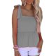 thumbnail image 1 of Top con tirantes y dobladillo con volantes para mujer, camiseta sin mangas informal de Color puro para citas diarias en verano, 1 of 7