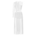 thumbnail image 4 of Manyakai Costumes de Danse Lyrique Moderne pour Femmes Robe Maxi Fluide en Tulle Sans Manches Blanc TTG, 4 of 6