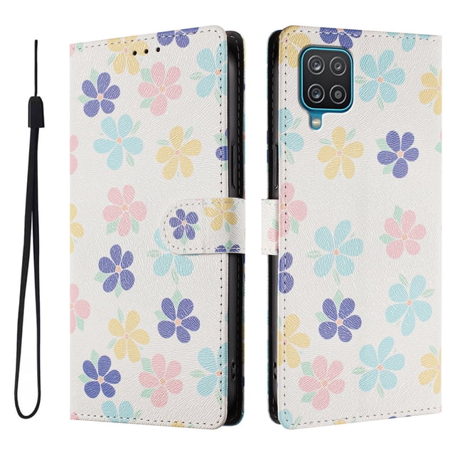 FOXDOCK Funda Tipo Cartera para Samsung Galaxy A12/M12 con Soporte y Correa – Diseño de Patrones Lindos