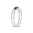 thumbnail image 3 of 14kt White Gold Womens Oval Blue Sapphire Modern Fashion Ring 5/8 Cttw, 3 of 4