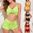 thumbnail image 1 of Women‘s High Waisted Bikini Swimwear Two Piece Swimsuit Drawstring Bathing Suit, 1 of 5