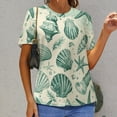 thumbnail image 6 of Beach Seashell Starfish Women's T-Shirt Short Sleeve T Shirts Tops Tee Ladies Loose T, 6 of 6