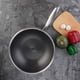 thumbnail image 5 of BRIGHTFUFU Sartén de grano de panal Wok de acero inoxidable, utensilios de cocina con mango, sartén tradicional, 5 of 7