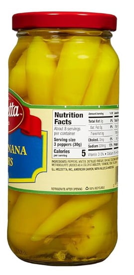 Mezzetta Sweet Banana Peppers, 16 fl oz Jar (Pack of 18)