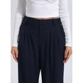 thumbnail image 5 of Women's Wide Leg Pants Business Casual Work Dress Pants with Pockets High Waist Pleated Loose Trouser Long Pants (XS, Navy), 5 of 8