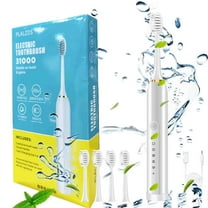 ZFYXGS Electric Toothbrush for Adults with Case, 4 Brush Heads and 6 Modes, White, IPX7 Waterpoorf