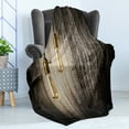 thumbnail image 4 of Industrial Soft Flannel Fleece Throw Blanket, Historical Innovation Edison Revival Retro Electricity Wooden Planks, Cozy Plush for Indoor and Outdoor Use, 60" x 80", Pale Yellow Brown, by Ambesonne, 4 of 5