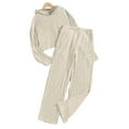 thumbnail image 2 of Girls 2PCS Sweatshirt Pants Outfit Set Kids Knit Top + Long Pants Set Comfortable Winter Clothes Sets for 8-14Y, 2 of 6