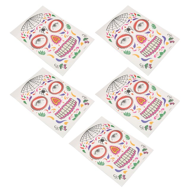 Halloween Cosplay Sticker,5 Sheets Halloween Face Halloween Face Tattoo Sticker Face Temporary Tattoo Sticker Top-Notch Performance