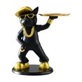 thumbnail image 2 of Estatua de bulldog francés, figura de perro, organizador de mesa de resina para decoración del hogar pantalones negros, 2 of 9