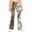 Light Gray, variant on Grblisyd Girls Flare Leg Uniform Pants High Waist Fashion Camo Maple Leaf Print Bell Bottoms With Button and Pockets