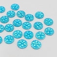 thumbnail image 2 of KLKCMS 50 Pcs Multi-Color Round Resin Flower Cabochon Flat back 12mm Blue AB, 2 of 9