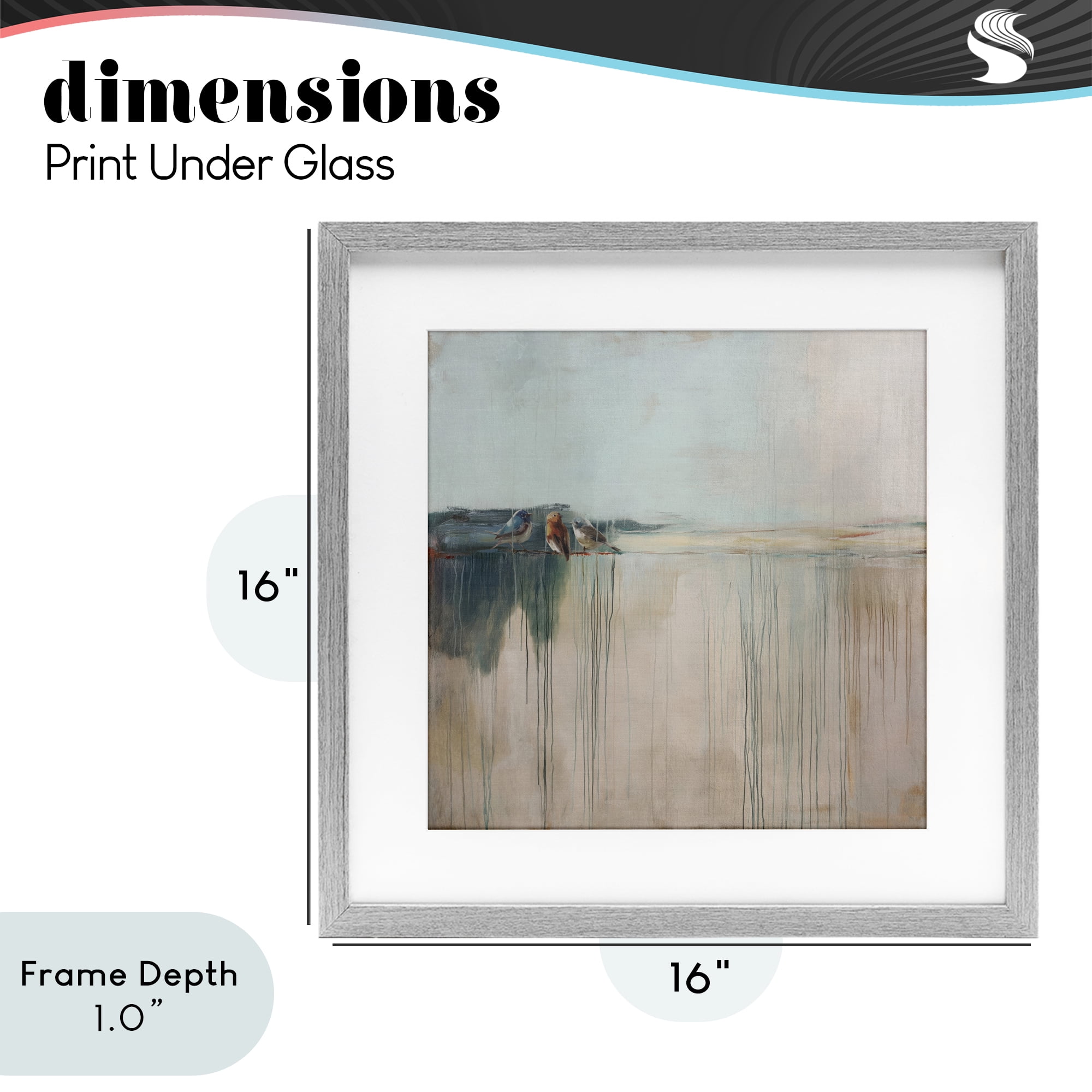 Stupell Industries Drips And Feathers Abstract Gray Framed Print Under Glass, design by Svetlana Aleynikova