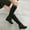 Black, variant on Babysbule Boots for Women Winter Foreign Trade Candy Color Patent Leather Ladies Back Zipper Thick Heel Round Toe Over-the-knee