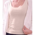 thumbnail image 6 of Women'S Sleeveless Square Neck Tank Top Double Layer Basic Crop Tops Summer Fitness Workout Pale Pinkish Gray M, 6 of 9