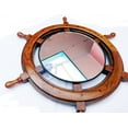 thumbnail image 3 of Nagina International Natural Wood Ship Wheel with Plane Mirror | Maritime Home Decor Gift (12 Inches), 3 of 6