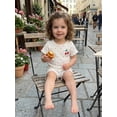 thumbnail image 6 of BemeyourBBs Toddler Baby Girls Summer 2 Piece Cherry Outfits Rib Knit Cherry Embroidery Polka Dot Short Sleeve Round Neck T Shirt Tops and Shorts Set, 6 of 8
