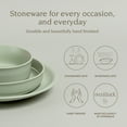 thumbnail image 2 of over&back Rim Dinnerware Set - Stoneware Dishes - Comes with 4 Dinner Plates, 4 Cereal Bowls, and 4 Dinner Bowls - 12-Piece All-Occasion Place Settings - Serves Four - Semi-Matte Sage, 2 of 6