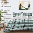thumbnail image 3 of 3 Piece Teal Black Plaid Duvet Cover Set California King,Microfiber Comforter/Quilt Cover with Corner Ties and 2 Pillowcases,Farmhouse Teal Black Checkered All Season Soft Bedding with Zipper Closure, 3 of 8